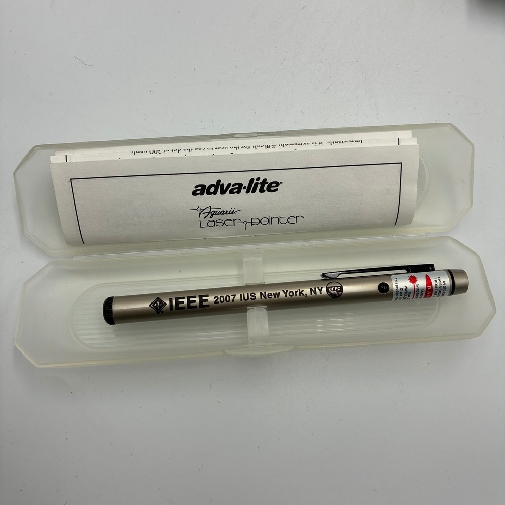 Adva-lite Aquarii Laser Pointer IEEE 2007 IUS New York NY Metallic Gold Case